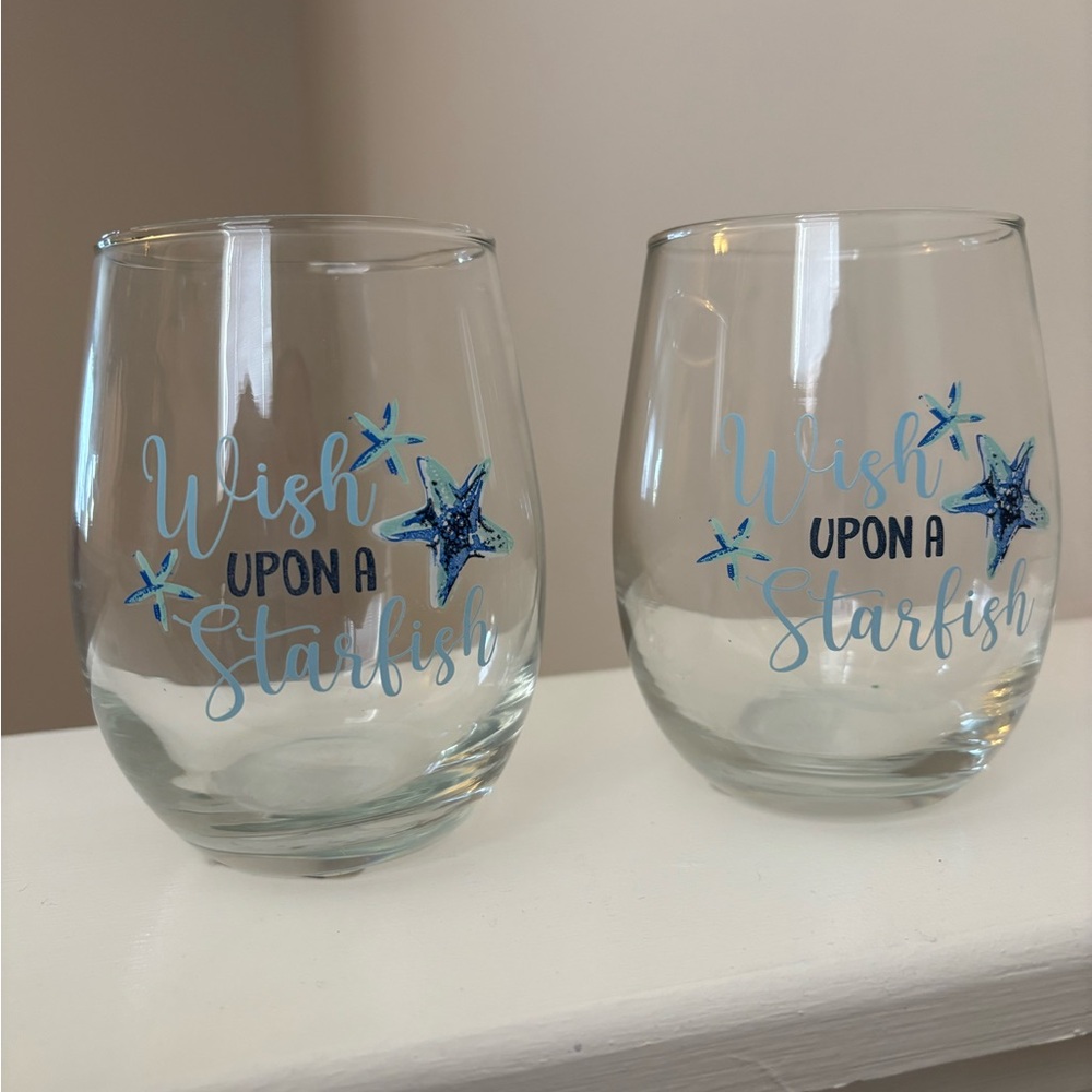 Set of 2 stemless wineglasses